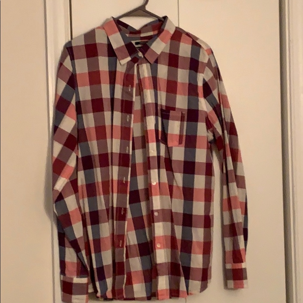 Pink/purple long sleeve button down